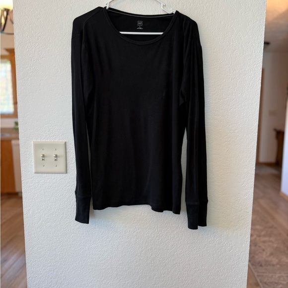 GAP Black Fitted Long Sleeve Blouse with Classic Neckline size L - Picture 6 of 8